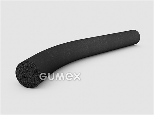 Mikroporézní profil kruhový, 50mm, hustota 500kg/m3, EPDM, -30°C/+80°C, černý